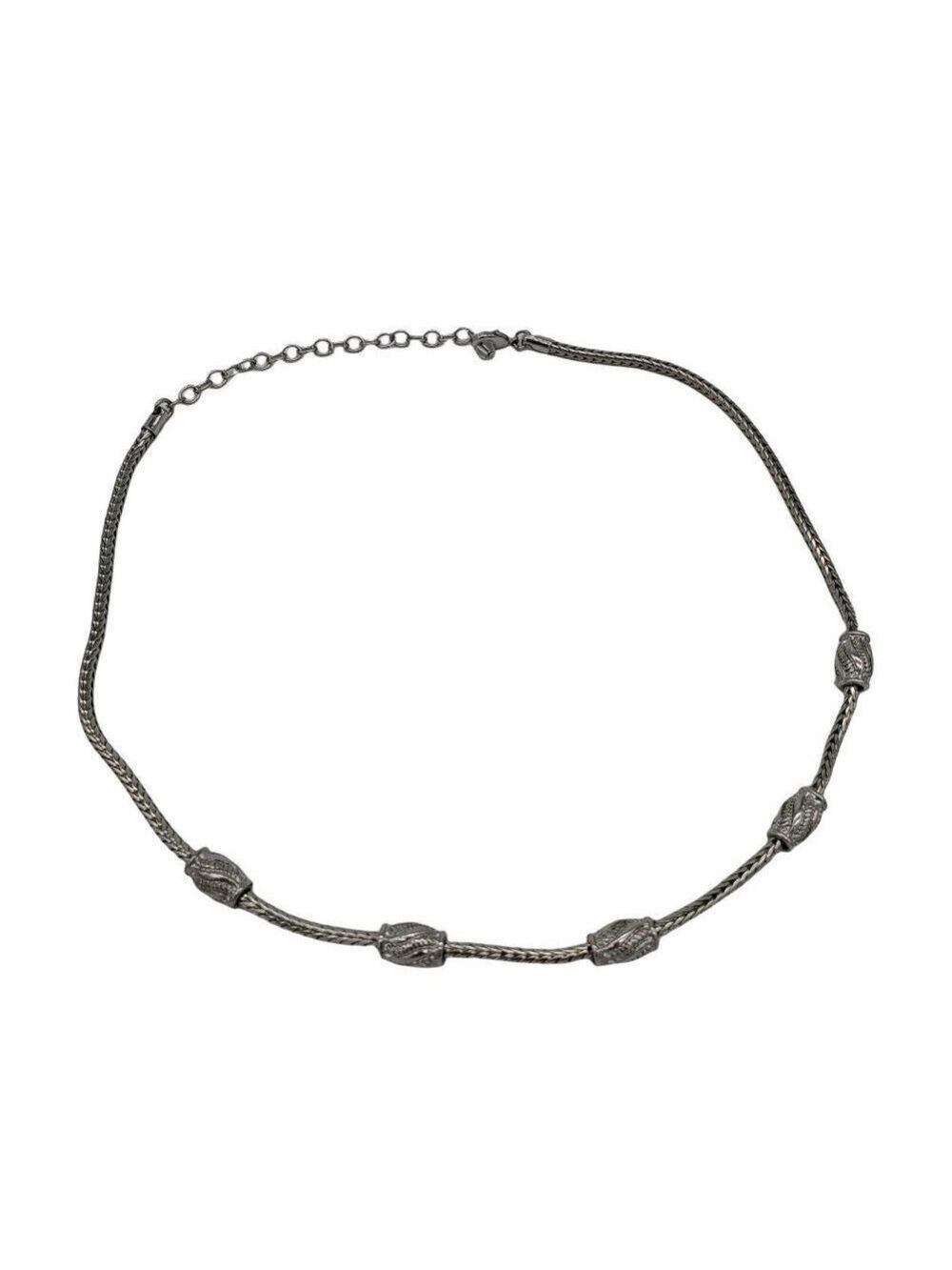 𝅺women's Vintage Silver Tone Chain Antique Necklace
